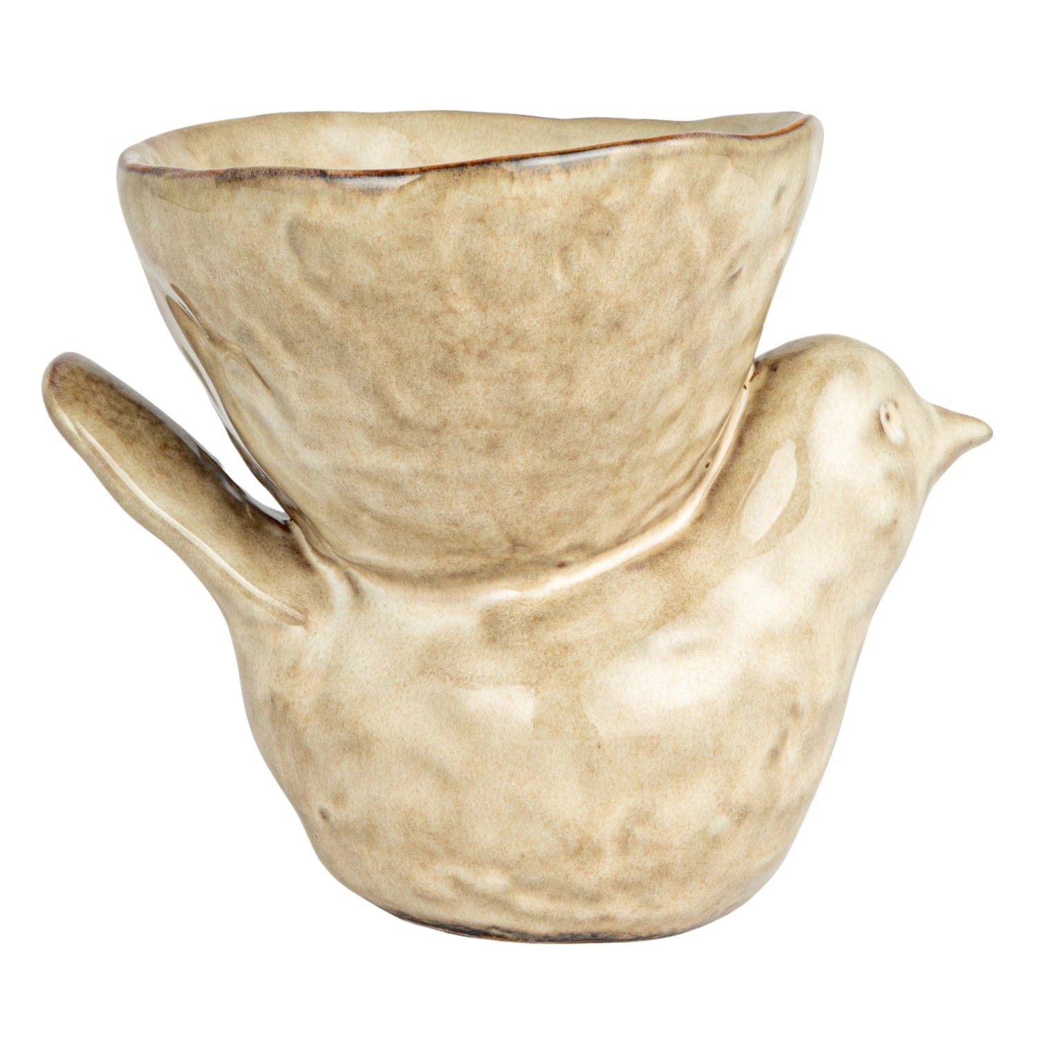 Creative Co-op Creative Co-op Cream Color Stoneware Bird with Bowl (Each One Will Vary) - Little Miss Muffin Children & Home