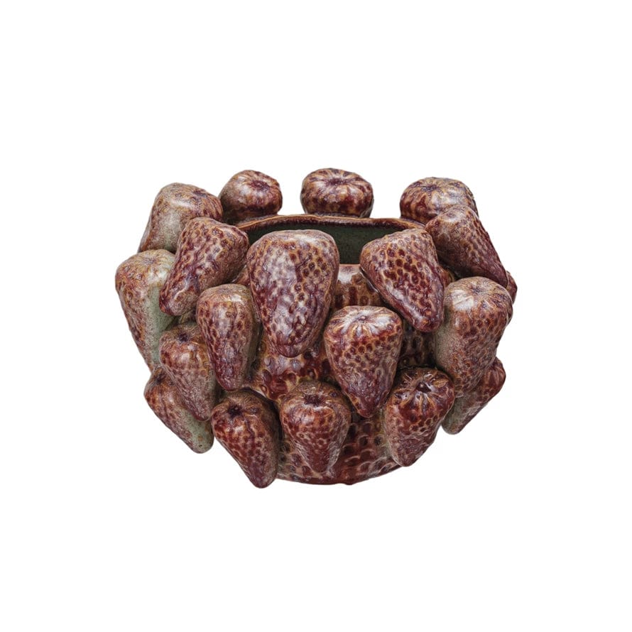 Creative Co-op Creative Co-op Berry Delight 3D Strawberries Stoneware Planter/Vase (Holds 3" Pot) (Each One Will Vary) - Little Miss Muffin Children & Home