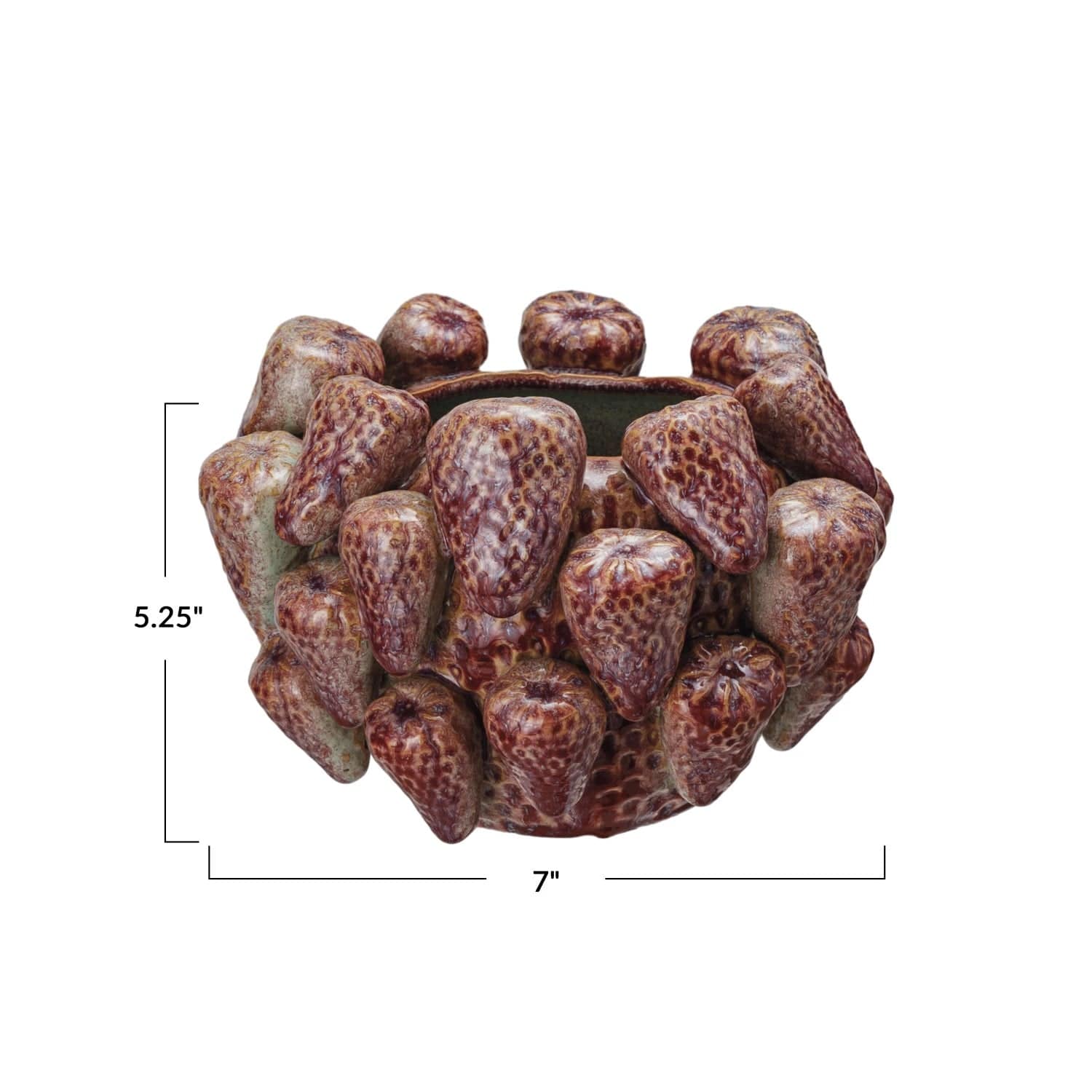 Creative Co-op Creative Co-op Berry Delight 3D Strawberries Stoneware Planter/Vase (Holds 3" Pot) (Each One Will Vary) - Little Miss Muffin Children & Home