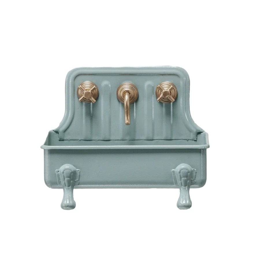 Creative Co-op Creative Co-op Metal Soap Dish, Grey Sink with Gold Faucet - Little Miss Muffin Children & Home