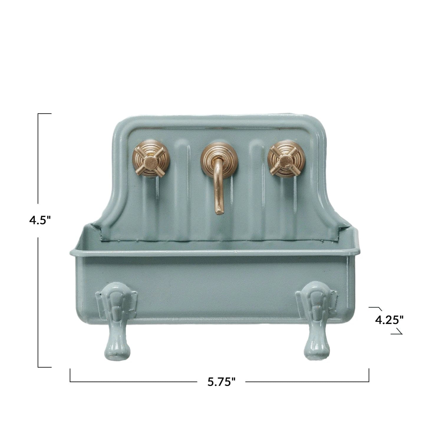 Creative Co-op Creative Co-op Metal Soap Dish, Grey Sink with Gold Faucet - Little Miss Muffin Children & Home