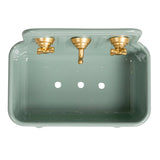 Creative Co-op Metal Soap Dish, Grey Sink with Gold Faucet