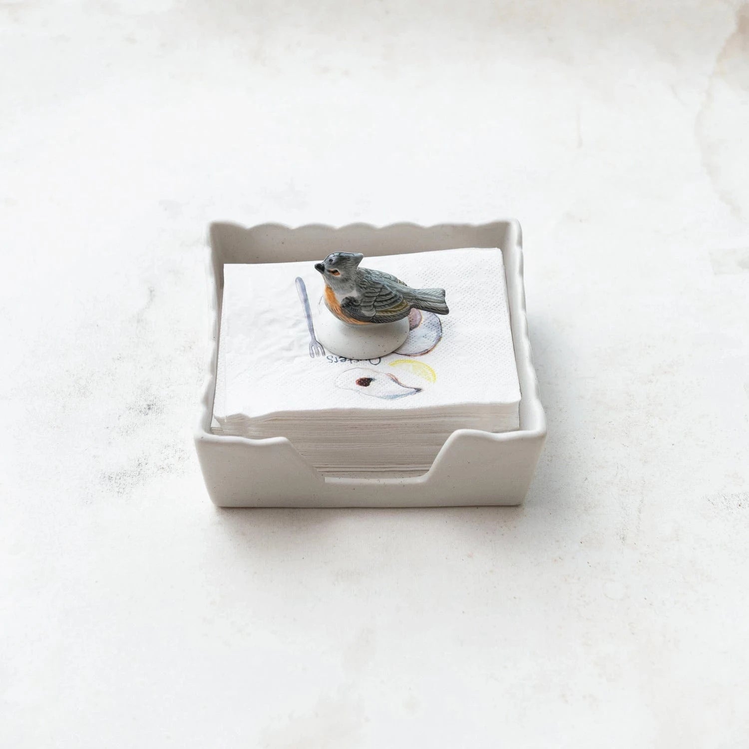 Creative Co-Op Stoneware Napkin Holder - Thumbnail 3