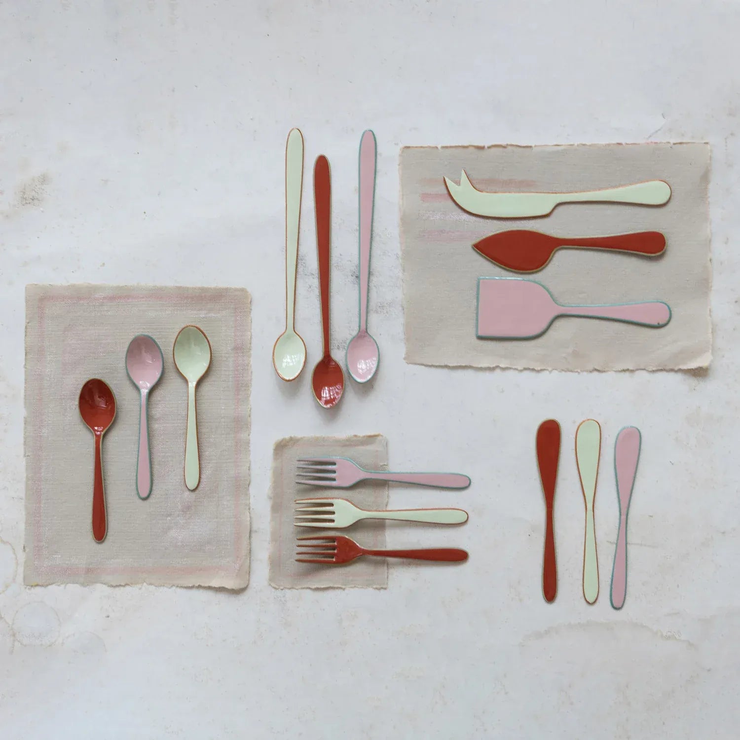 Enameled Stainless Steel Canape Knife with Colored Edge