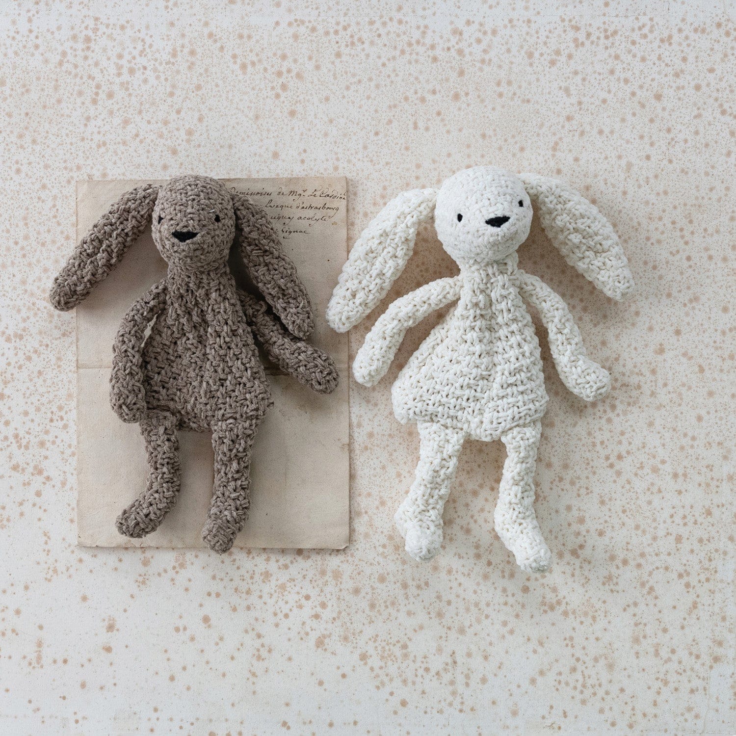 Knit Fabric Chenille Bunny, 2 Availble Colors