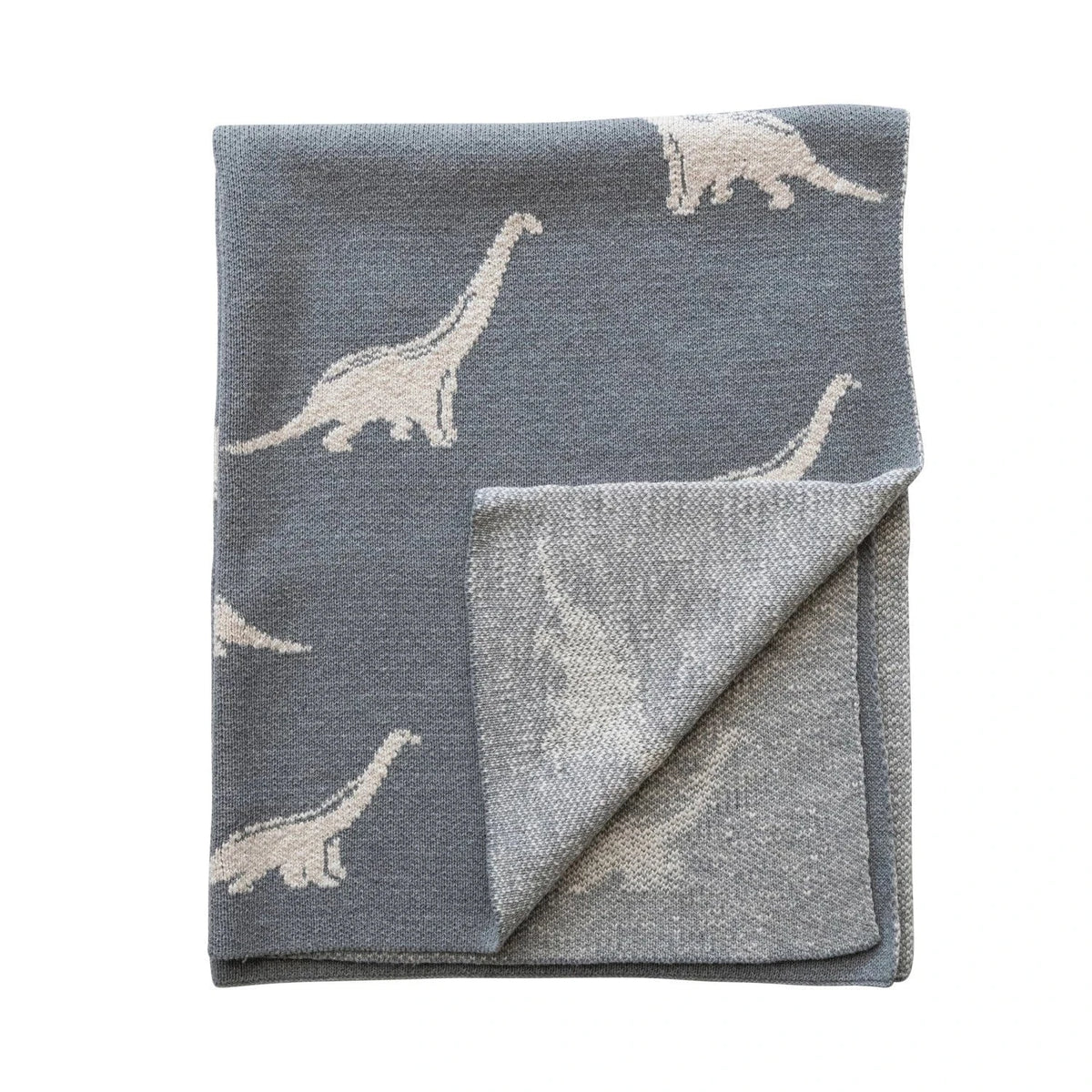 Creative Co-op Cotton Knit Baby Blanket with Dinosaurs - Little Miss Muffin Children & Home