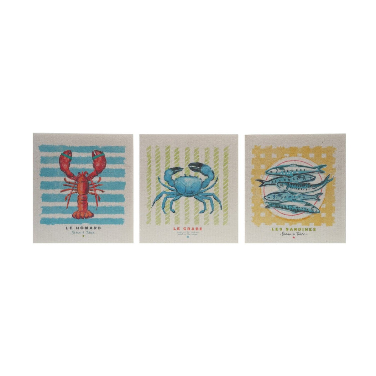 Reusable Cellulose Sponge Cloth with Sea Life, 3 Available Styles