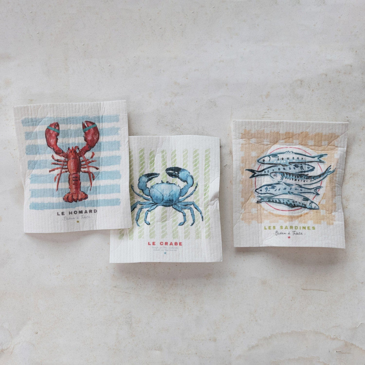 Reusable Cellulose Sponge Cloth with Sea Life, 3 Available Styles