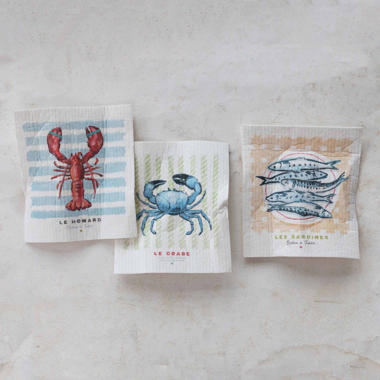 Reusable Cellulose Sponge Cloth with Sea Life, 3 Available Styles