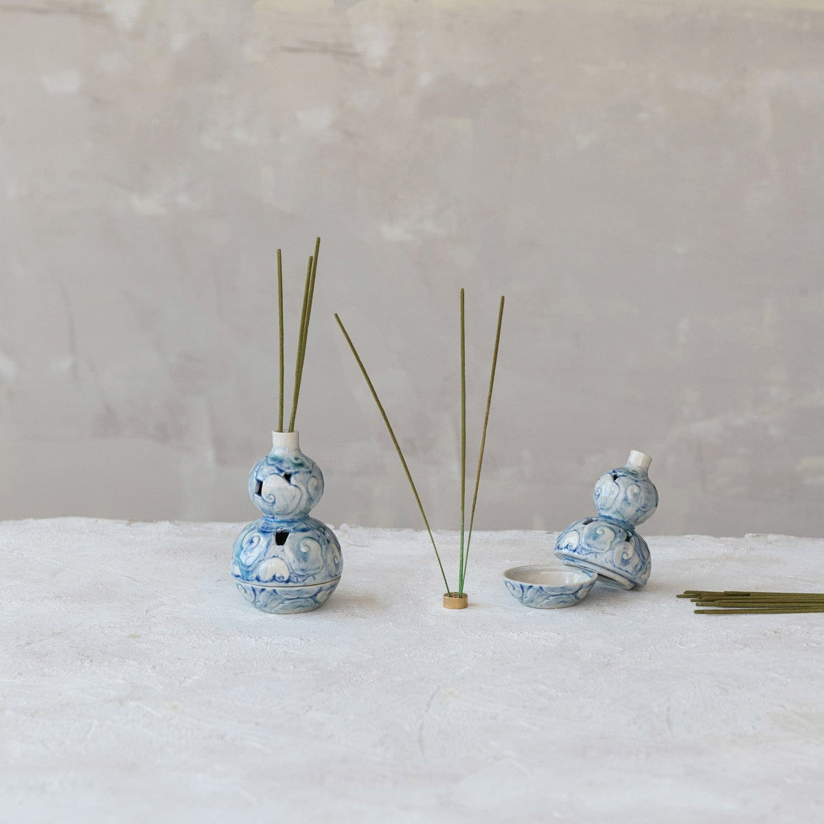 Embossed Incense Holder with Metal Insert (Each Varies)