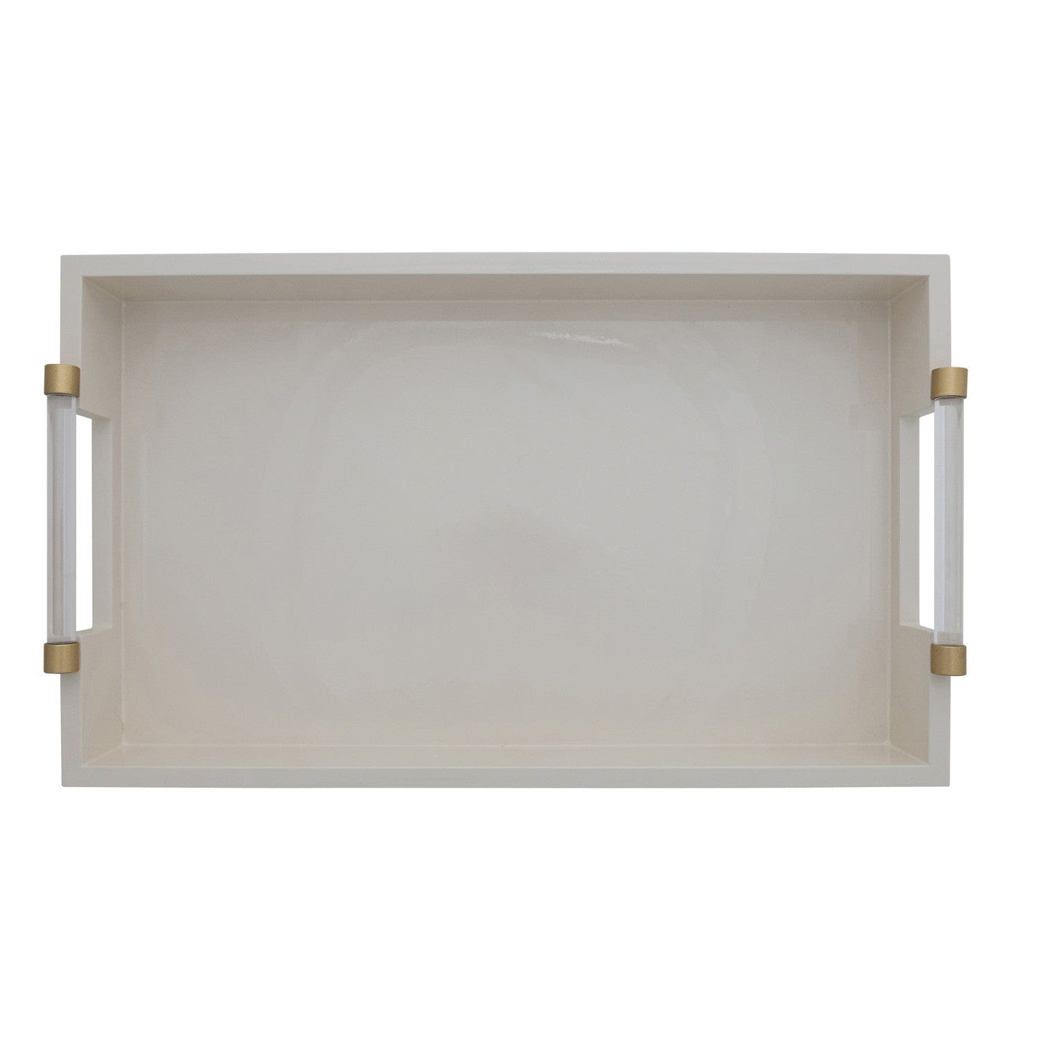 MDF Lacquered Tray with Acrylic & Metal Handles