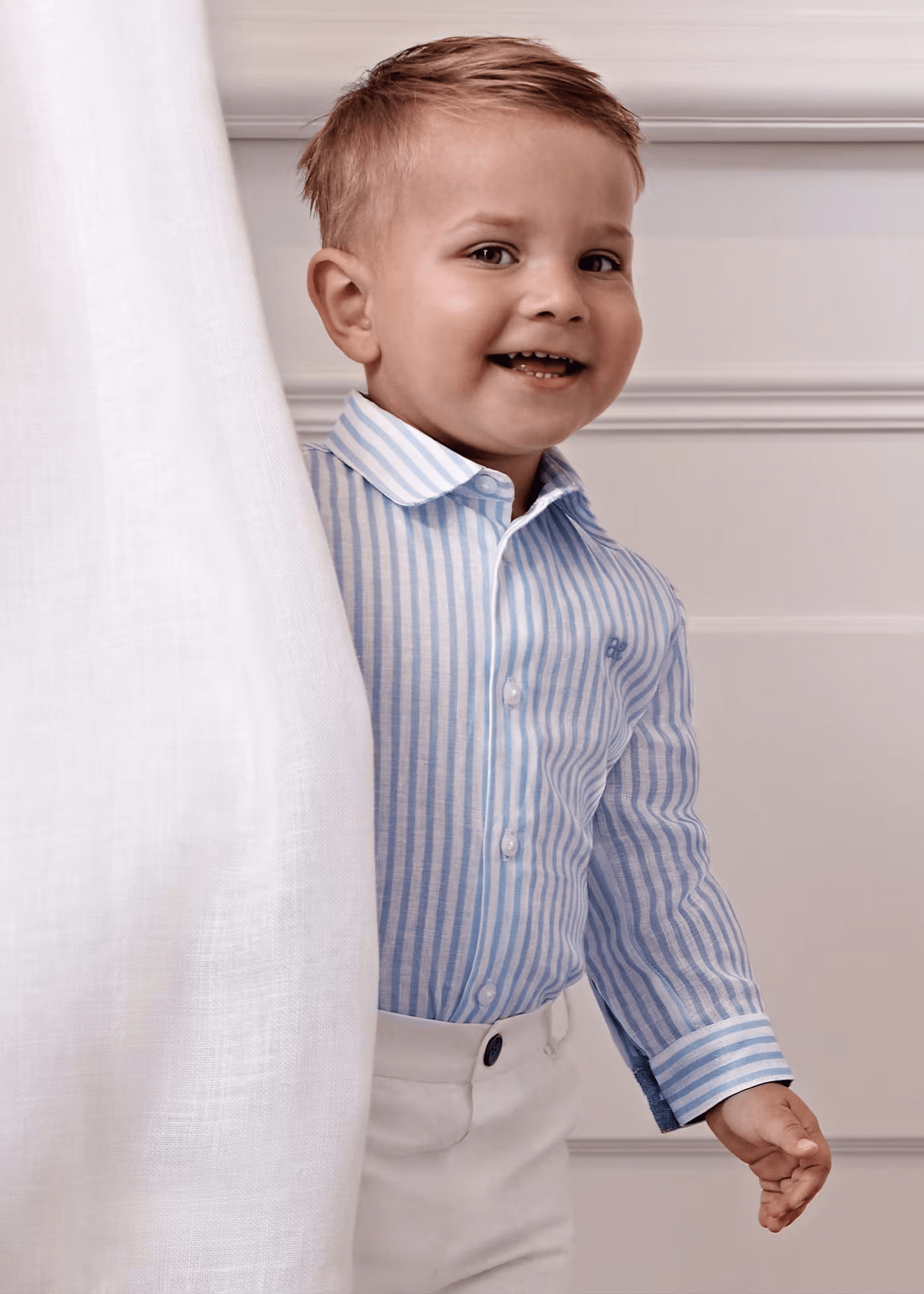 Abel & Lula Abel & Lula Linen Striped Shirt & Bermuda Short Set - Little Miss Muffin Children & Home