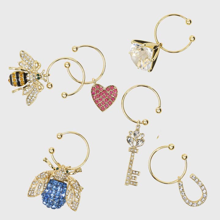 wedding themed drink glass charms