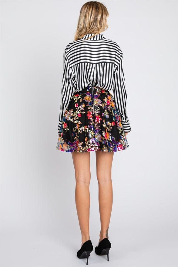 GeeGee Clothing GeeGee Clothing Floral Sequin Mesh Skirt - Little Miss Muffin Children & Home