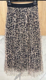 Loowie Beige Leopard Tulle Maxi Skirt