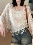 Rosa Clothing Bohemian Crochet Lace Poncho with Fringe - Little Miss Muffin Children & Home