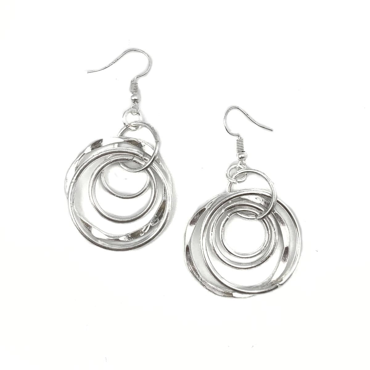 Anju Jewelry Hammered Silver Plated Layered Rings Earrings - Little Miss Muffin Children & Home