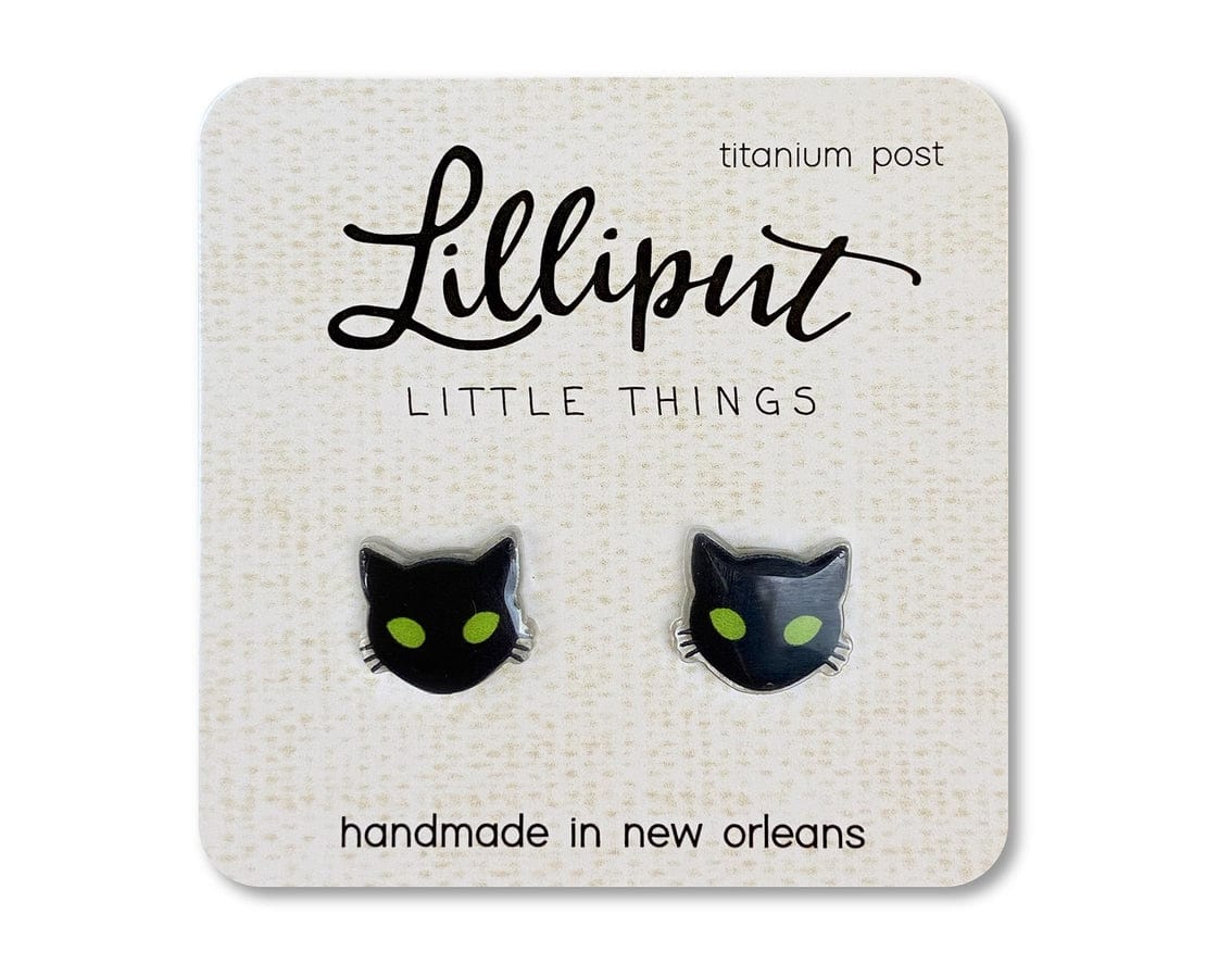 Lilliput Little Things Spooky Black Cat Earrings - Little Miss Muffin Children & Home