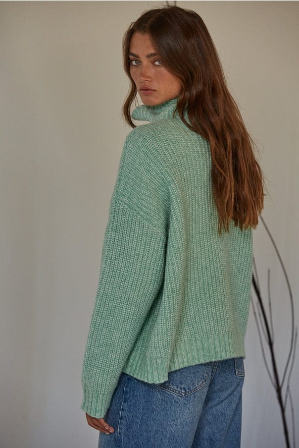 By Together By Together Sedona Turtleneck Pullover Sweater in Seafoam - Little Miss Muffin Children & Home