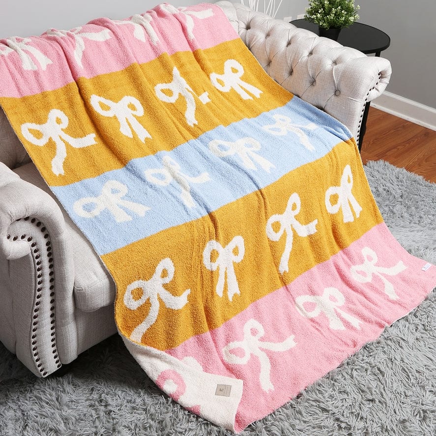Fashion City Colorful Ribbon Print Comfort Soft Throw Blanket - Little Miss Muffin Children & Home