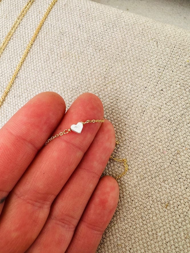 Notions of Lovely Notions of Lovely 16” Pixie Heart Necklace 14k Gold Fill & Fine Silver - Little Miss Muffin Children & Home