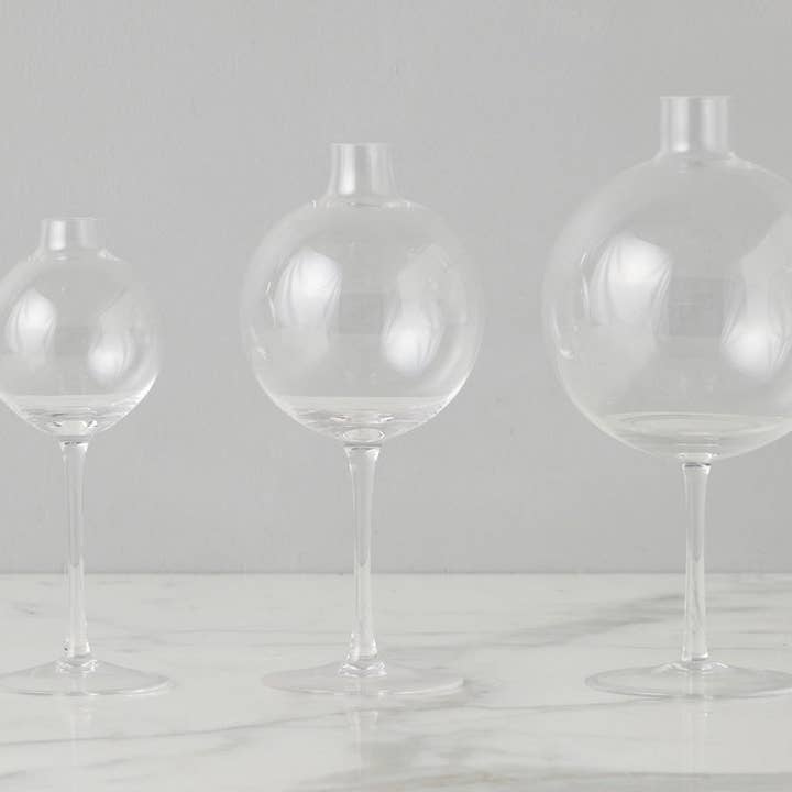 etú Home Clear Wine Glass Vase, Large - Little Miss Muffin Children & Home