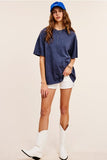 La Miel La Miel Mineral Washed Short Sleeve Oversized Top - Little Miss Muffin Children & Home