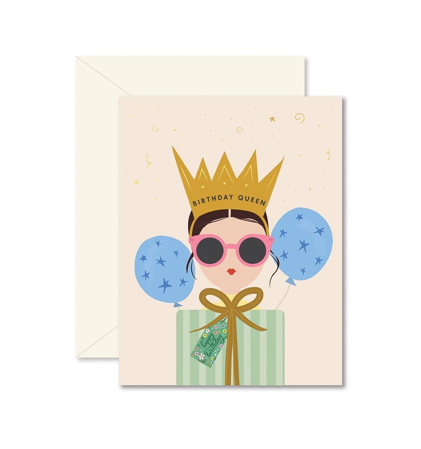 Ginger P Designs Ginger P Designs Birthday Queen Brunette Greeting Card - Little Miss Muffin Children & Home