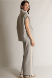 Before You Collection Butter Wide Leg Side Stripe Pants in Heather Grey