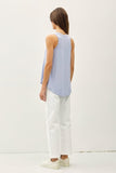 Be Cool V-Neck Racerback Knit Tank in Dusty Blue