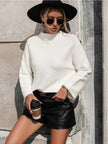 White Ladies Long Sleeves Daily Hollow Out Sweater