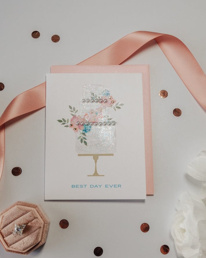 Lavender Vines 'Best Day Ever' Wedding Cake Greeting Card - Little Miss Muffin Children & Home