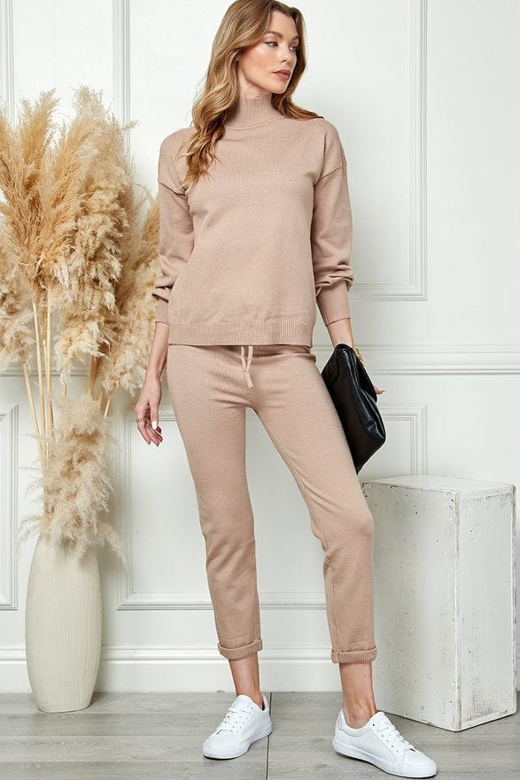 Cezele Cezele Knit Jogger Set in Khaki - Little Miss Muffin Children & Home