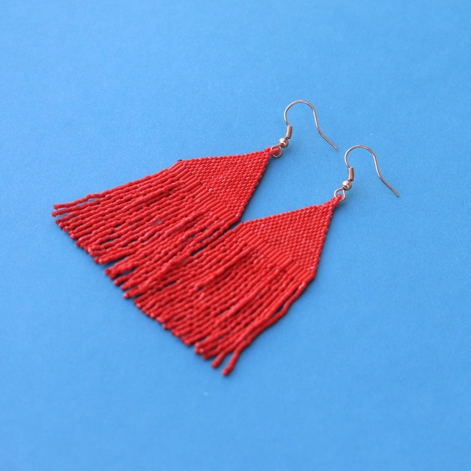 Pierce + Hide Pierce + Hide Custom Beaded Diamond Fringe Earrings - Little Miss Muffin Children & Home