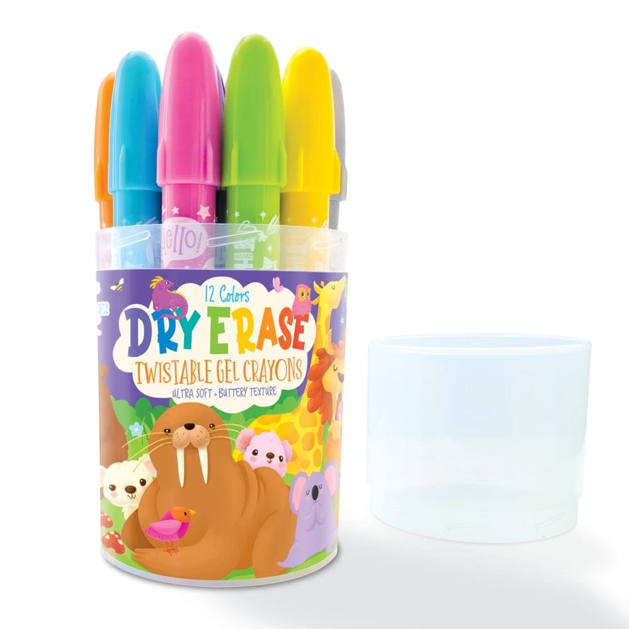 The Piggy Story The Piggy Story Dry Erase Twistable Gel Crayons, 12 Piece Set, 6 Container Styles - Little Miss Muffin Children & Home