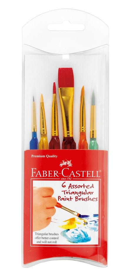Faber Castell Faber Castell Triangular Paintbrushes, Assorted Sizes - Set of 6 - Little Miss Muffin Children & Home