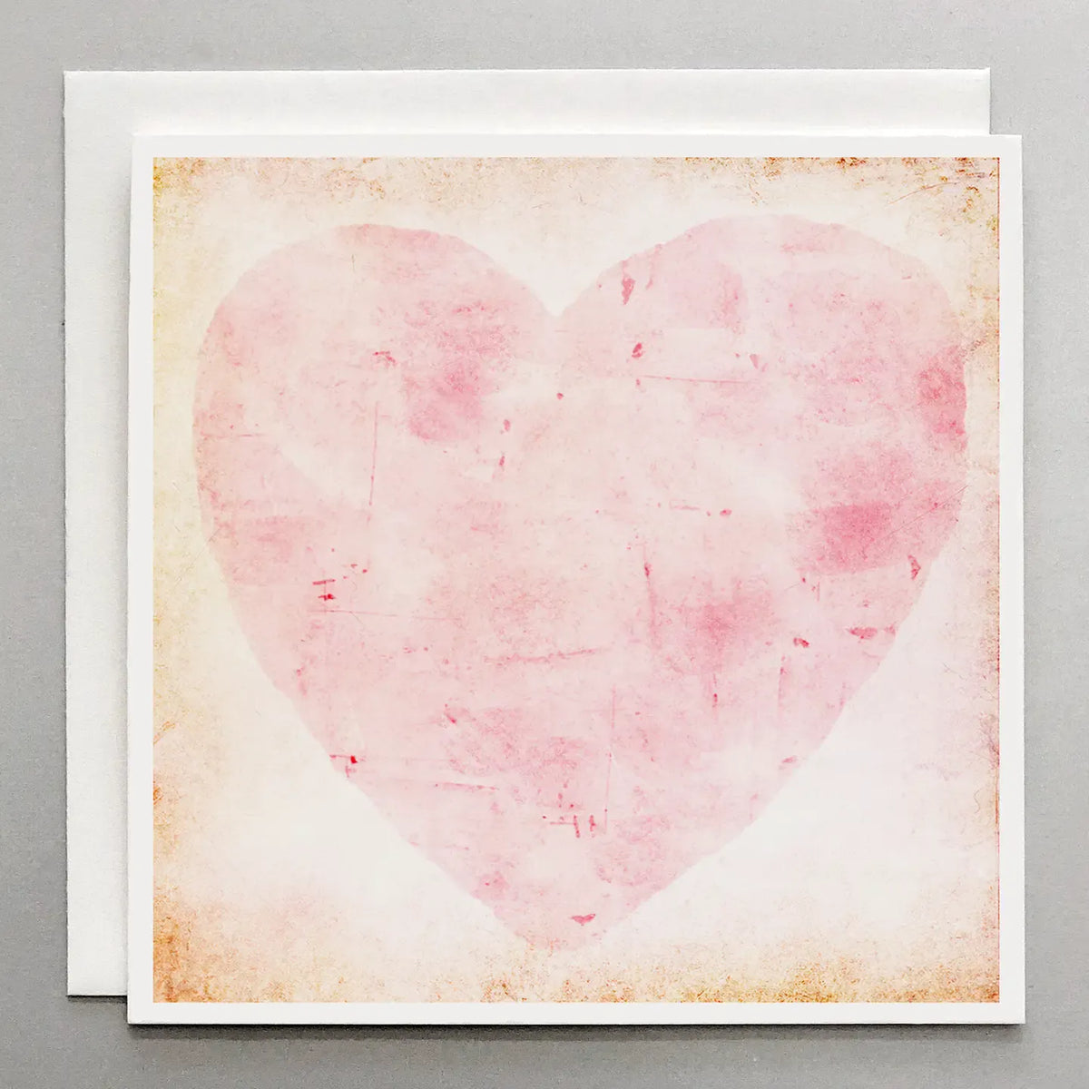 Love & Thank You Card – Pink Heart Square Cotton Card