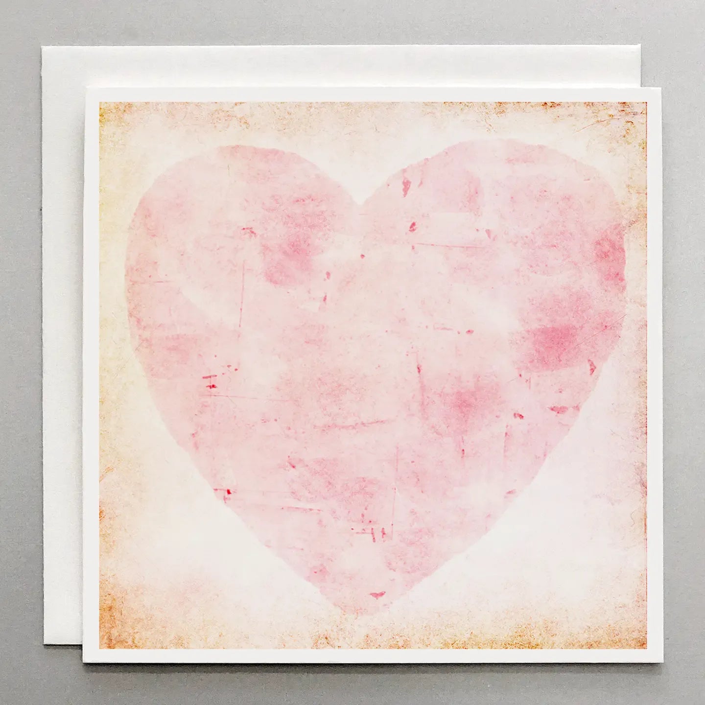 Love & Thank You Card – Pink Heart Square Cotton Card