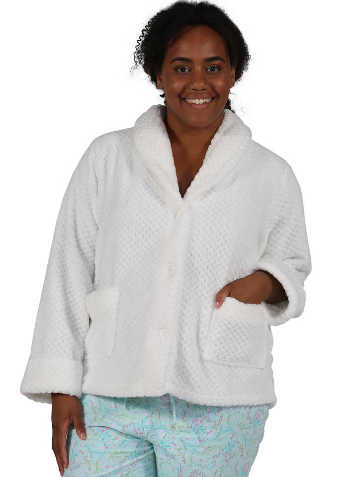 La Cera Shawl Collar Bed Jacket - Little Miss Muffin Children & Home