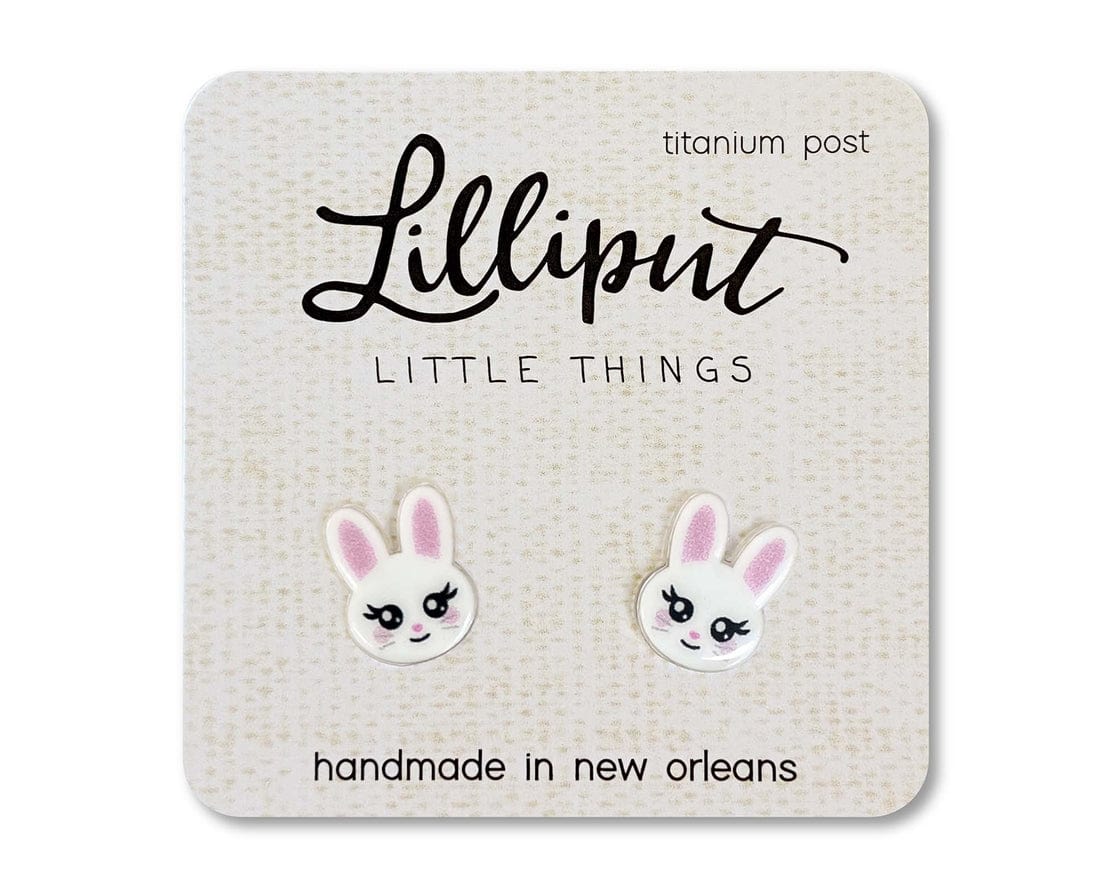 Lilliput Little Things Lilliput Little Things White Easter Bunny Earrings - Little Miss Muffin Children & Home