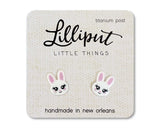 Lilliput Little Things White Easter Bunny Earrings