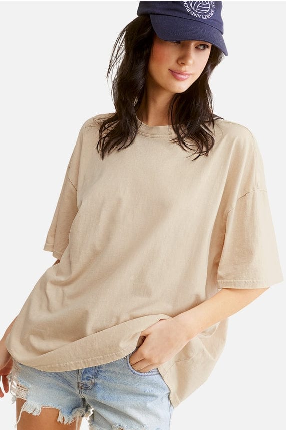 La Miel La Miel Mineral Washed Short Sleeve Oversized Top - Little Miss Muffin Children & Home