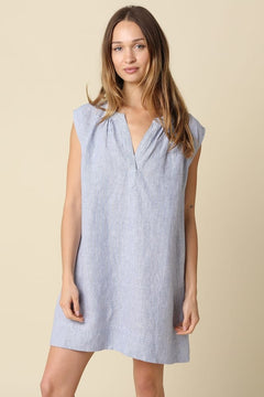 Avery Relaxed Linen Contemporary Fit Denim Shift Dress
