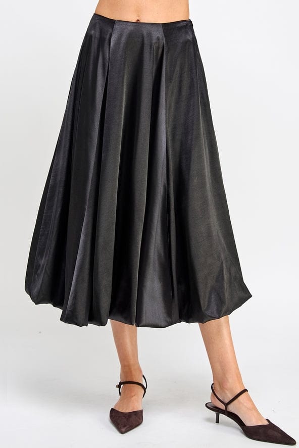 Ellison Ellison Satin Balloon Midi Skirt in Black - Little Miss Muffin Children & Home