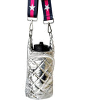 Mavi Bandz Silver Water Bottle Bag Crossbody Hydro Puffer Tote