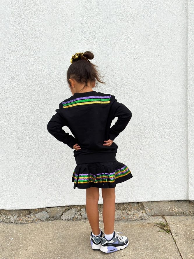 Mardi Gras Creations Mardi Gras Creations French Terry Kids Sequins PARADE Shirt - Black - Little Miss Muffin Children & Home