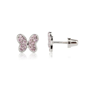 Cherished Moments Sterling Silver Girls Butterfly Screw Back Earrings