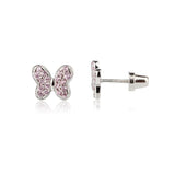 Cherished Moments Sterling Silver Girls Butterfly Screw Back Earrings