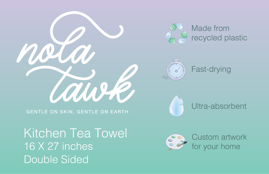 eco friendly santa stop here kitchen towel