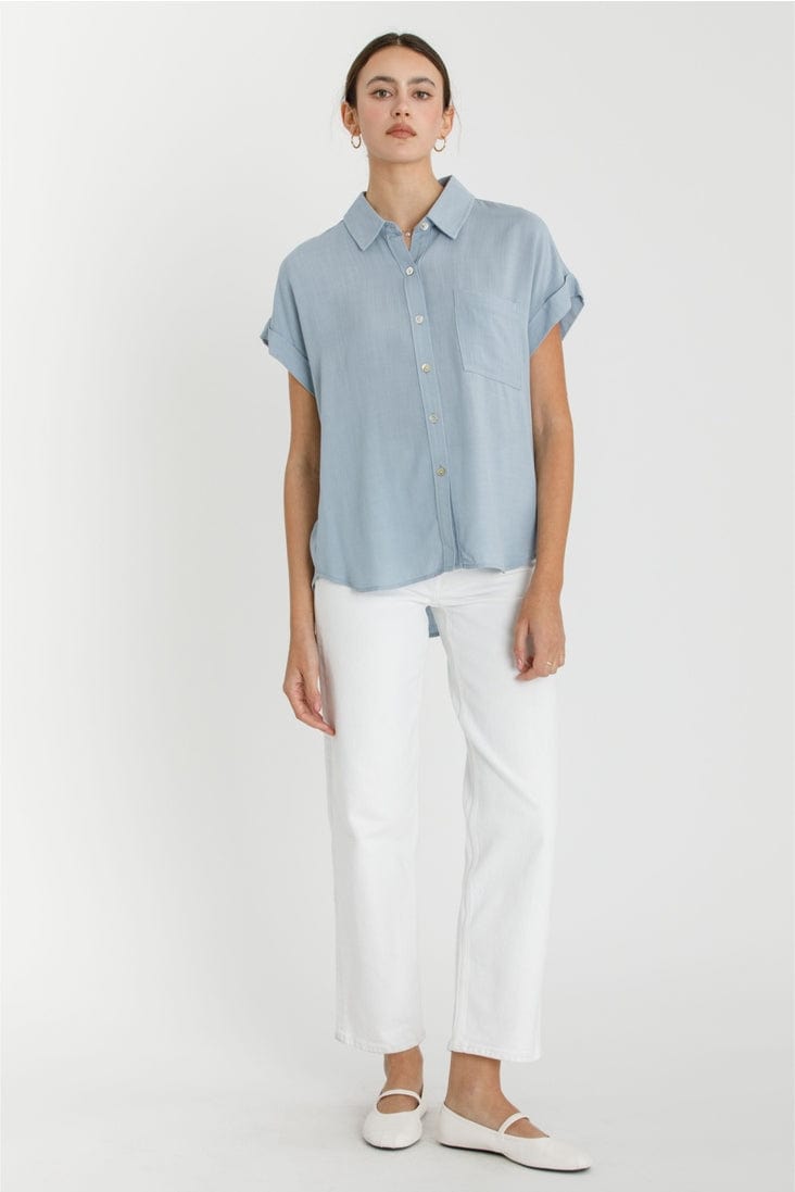 Be Cool Short Sleeve Button Down Shirt - Little Miss Muffin Children & Home